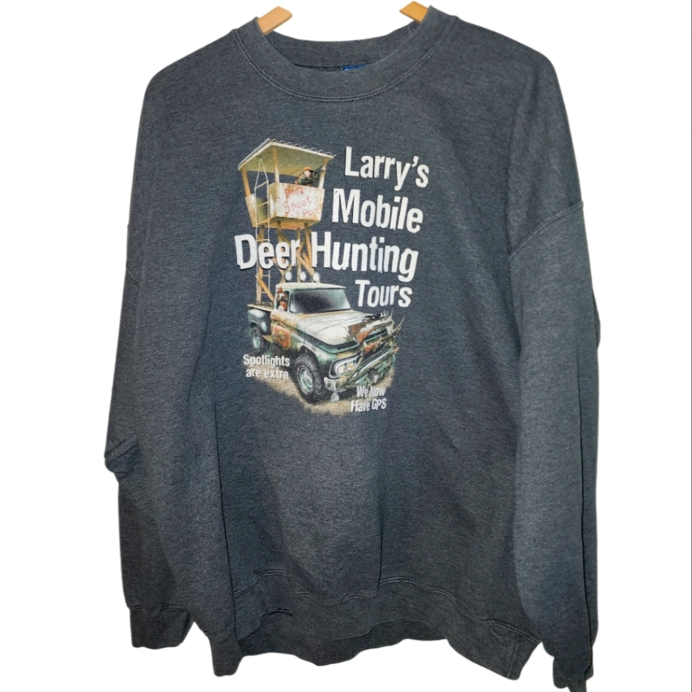 Larry's Mobile Deer Hunting Tours Gray Sweatshirt